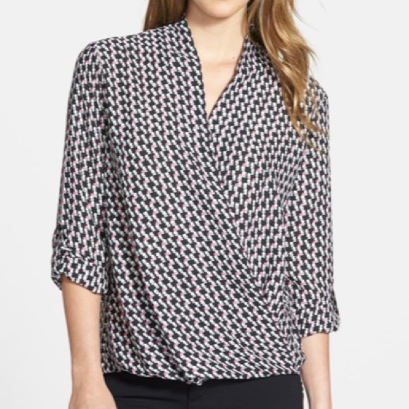 PLEIONE Faux Wrap Blouse